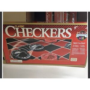 Classic Checkers Set by Rose Art Complete Instructions Eng & Span Factory Sealed